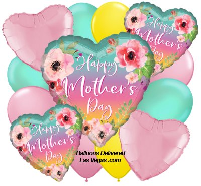 Mother's Day Ombre Heart Balloon Bouquet