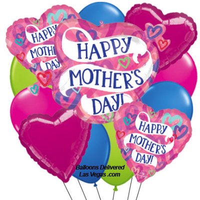 Mother's Day Layered Hearts 17 Balloon Bouquet