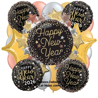 Happy New Year Luxe 19 Balloon Bouquet