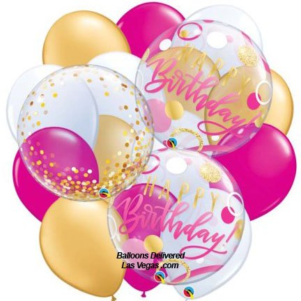 Happy Birthday Rainbow Confetti Mylar Balloon from Balloon Shop NYC
