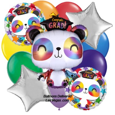 Panda Grad Balloon Bouquet