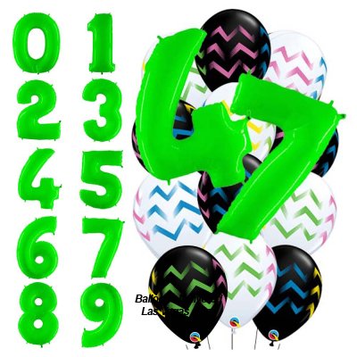 Green Any Two Numbers 17 Balloon Bouquet