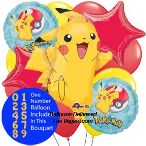 Pokemon Big Birthday 14 Balloon Bouquet