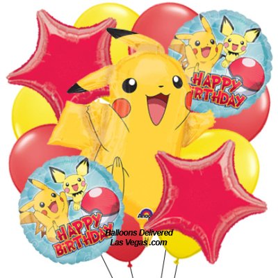 Pokemon Big Birthday 14 Balloon Bouquet
