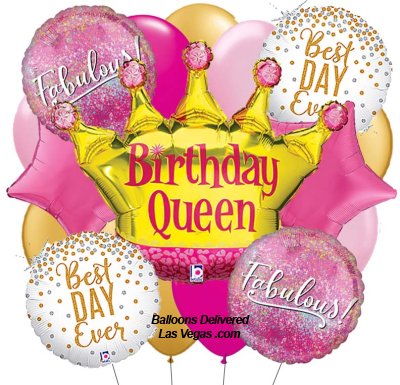 Birthday Queen Jumbo 19 Balloon Bouquet