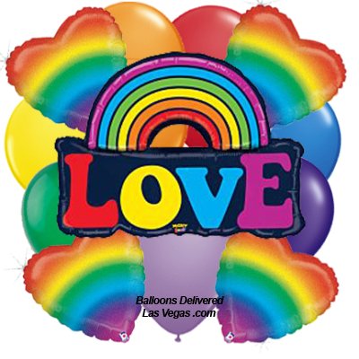 Rainbow Love Balloon (17 Balloon Bouquet)