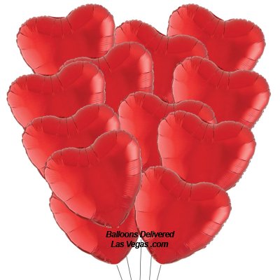 Red Hearts (15 Balloon Bouquet)