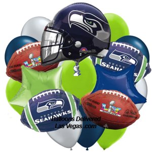 Seattle Sea Hawks <br>19 Balloon Super Bowl Bouquet