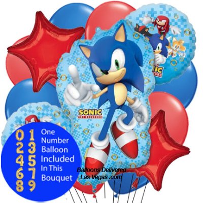 Sonic The Hedgehog 14 Balloon Bouquet
