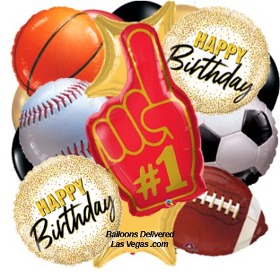 Sports Fan Number 1 Birthday Balloon Bouquet