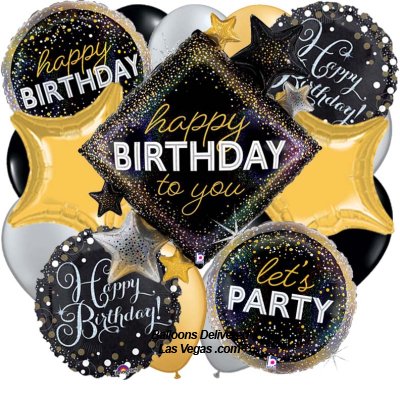 Birthday Diamond Stars 19 Balloon Bouquet