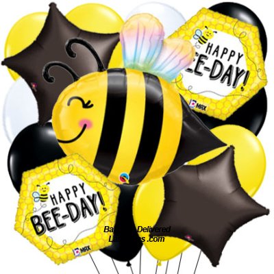 Sweet Bee Birthday 17 Balloon Bouquet