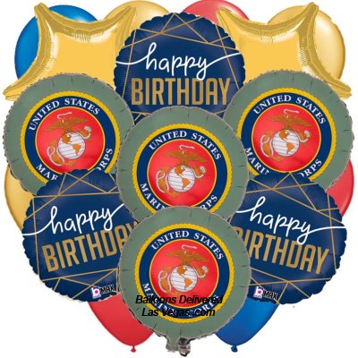 US MARINES Birthday 19 Balloon Bouquet