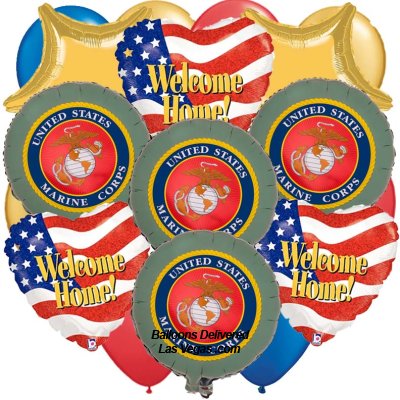 US MARINES Welcome Home 19 Balloon Bouquet
