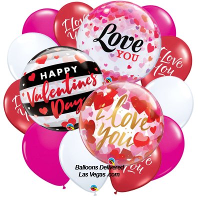 Hotel Friendly Valentine Bubble (18 Balloon Bouquet)