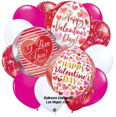 Hotel Friendly Valentine Orbz (18 Balloon Bouquet)