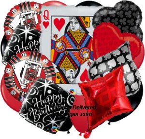 Las Vegas Card Birthday 21 Balloon Bouquet