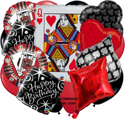 Las Vegas Card Birthday 21 Balloon Bouquet