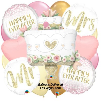 Wedding Cake Pastel 19 Balloon Bouquet