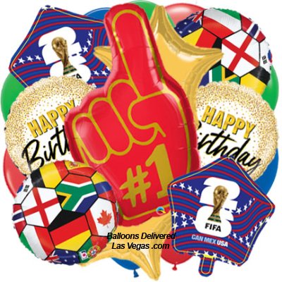 FIFA World Cup Number 1 Birthday Balloon Bouquet