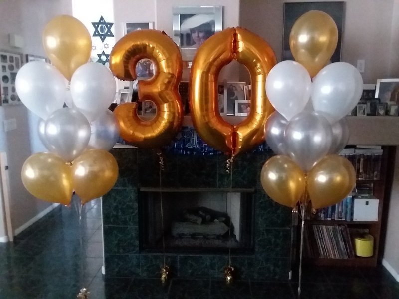 30 Birthday Number Balloons