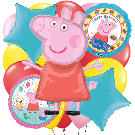 Peppa Pig 14 Balloon Bouquet [PEPPA-PIG-BOUQUET] - $49.99 : Balloon ...